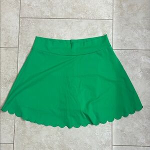 J. Crew Green Scalloped Mini Skirt